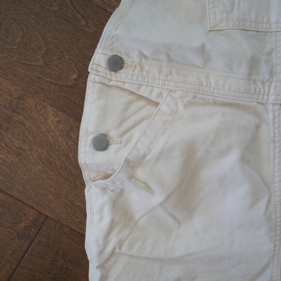 Everlane Utility Canvas Overalls Ivory Womens Size 4 - Picture 6 of 8